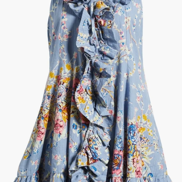 Blue Floral Ruffle Dress - Picture 4 of 6